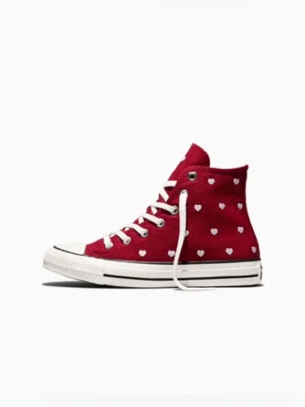 Converse Chuck Taylor All Star High Top Shoes Hearts Red Sneaker Youth Size 5.5